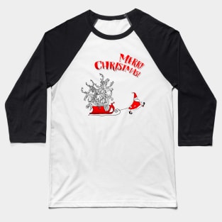 Santa Claus and Reindeers - Merry Christmas! Baseball T-Shirt